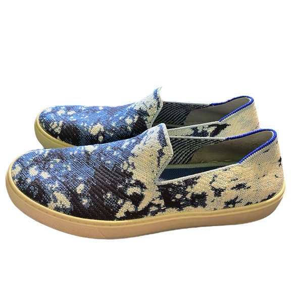 Rothy’s x The Butcher’s Daughter Limited Edition Shibori Blue Slip On Sneakers - Picture 12 of 16